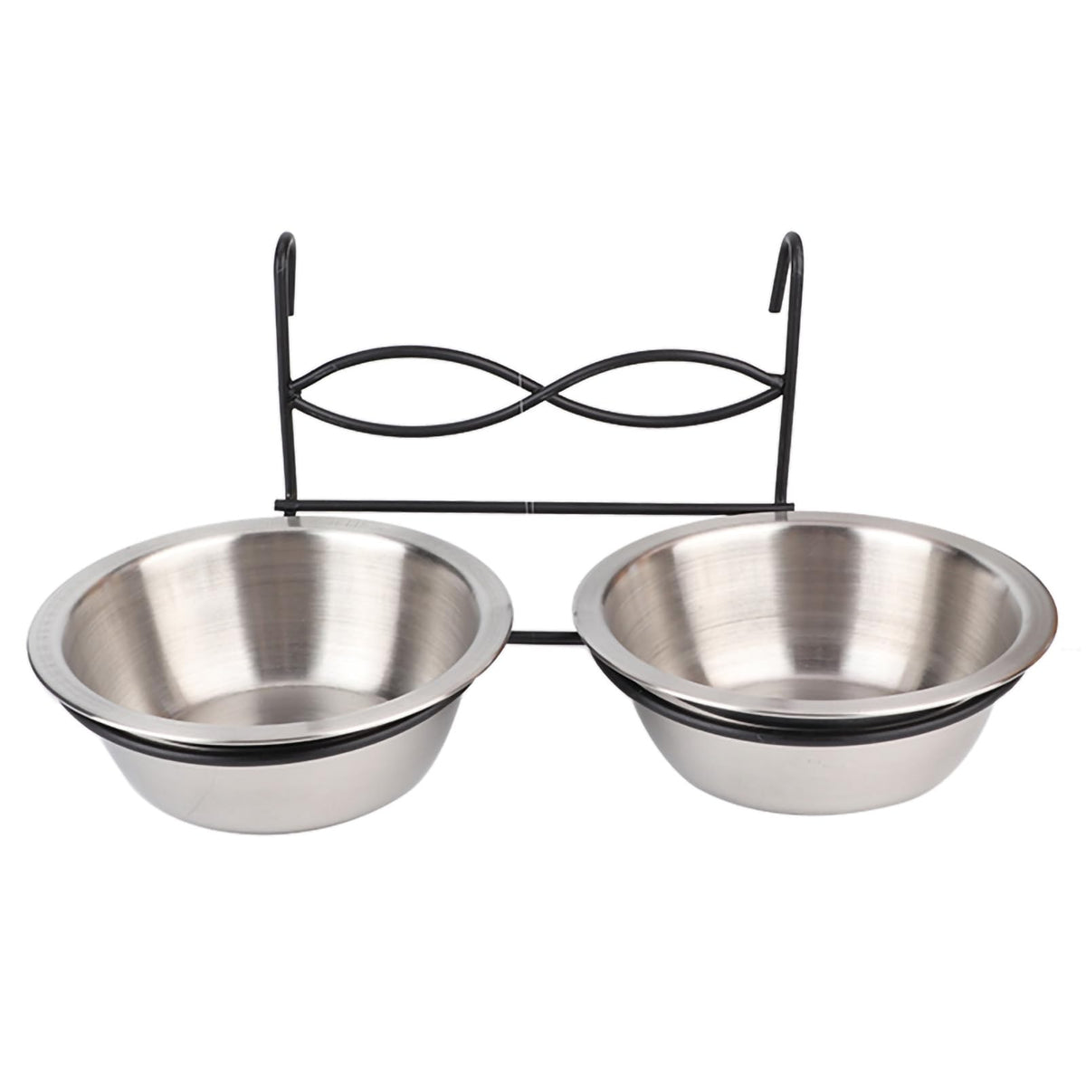 Stainless Steel Hanging Pet Bowls, 2 Bowls 1 Hook F261