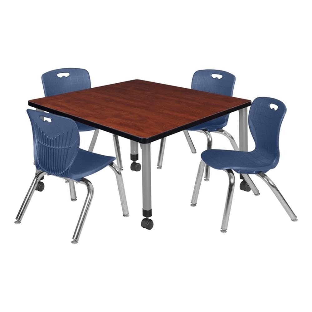 36" Square Mobile Table with 4 Stack Chairs F560