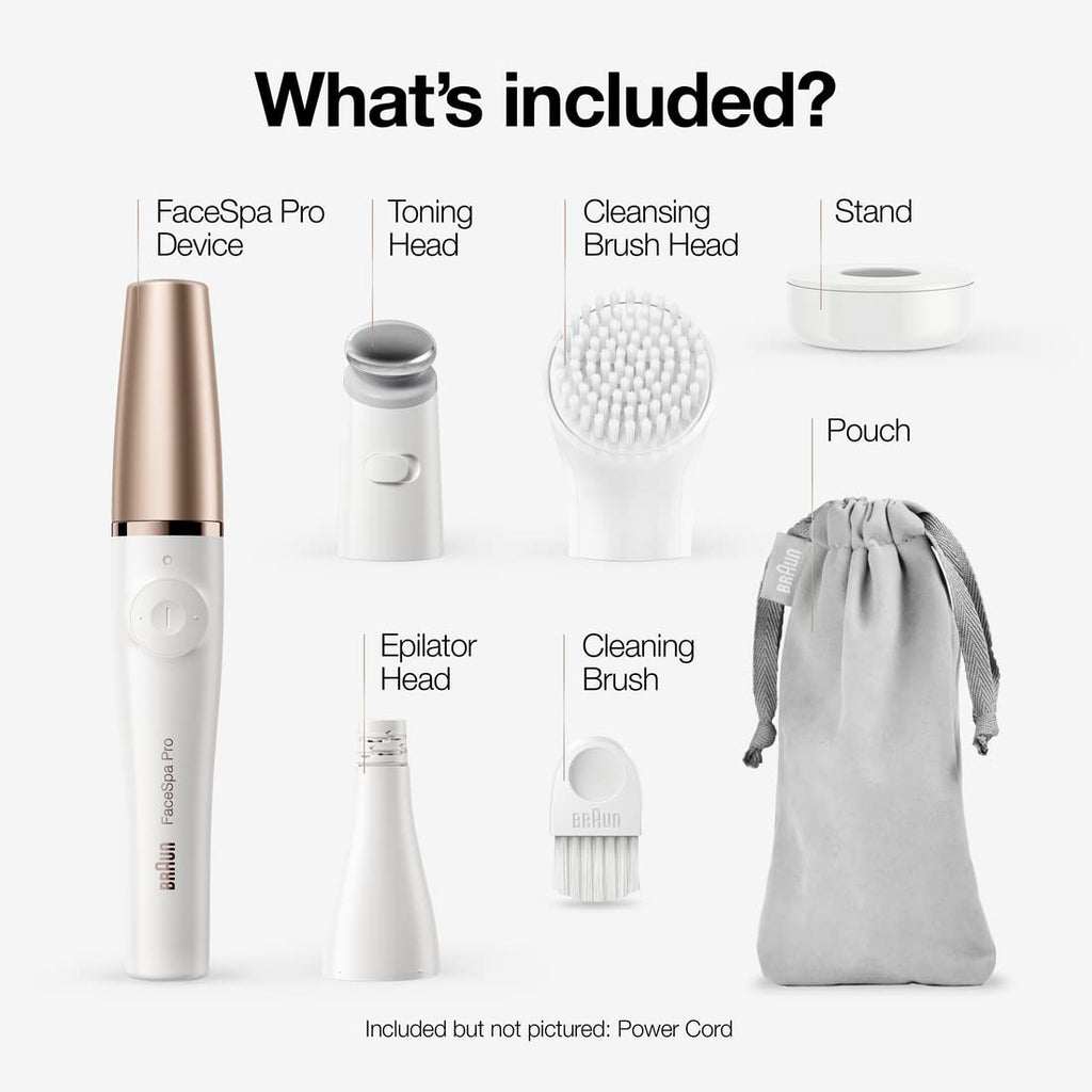 Facial Hair Removal Device 3-in-1 Epilating Cleansing Brush and Skin Toning X75637