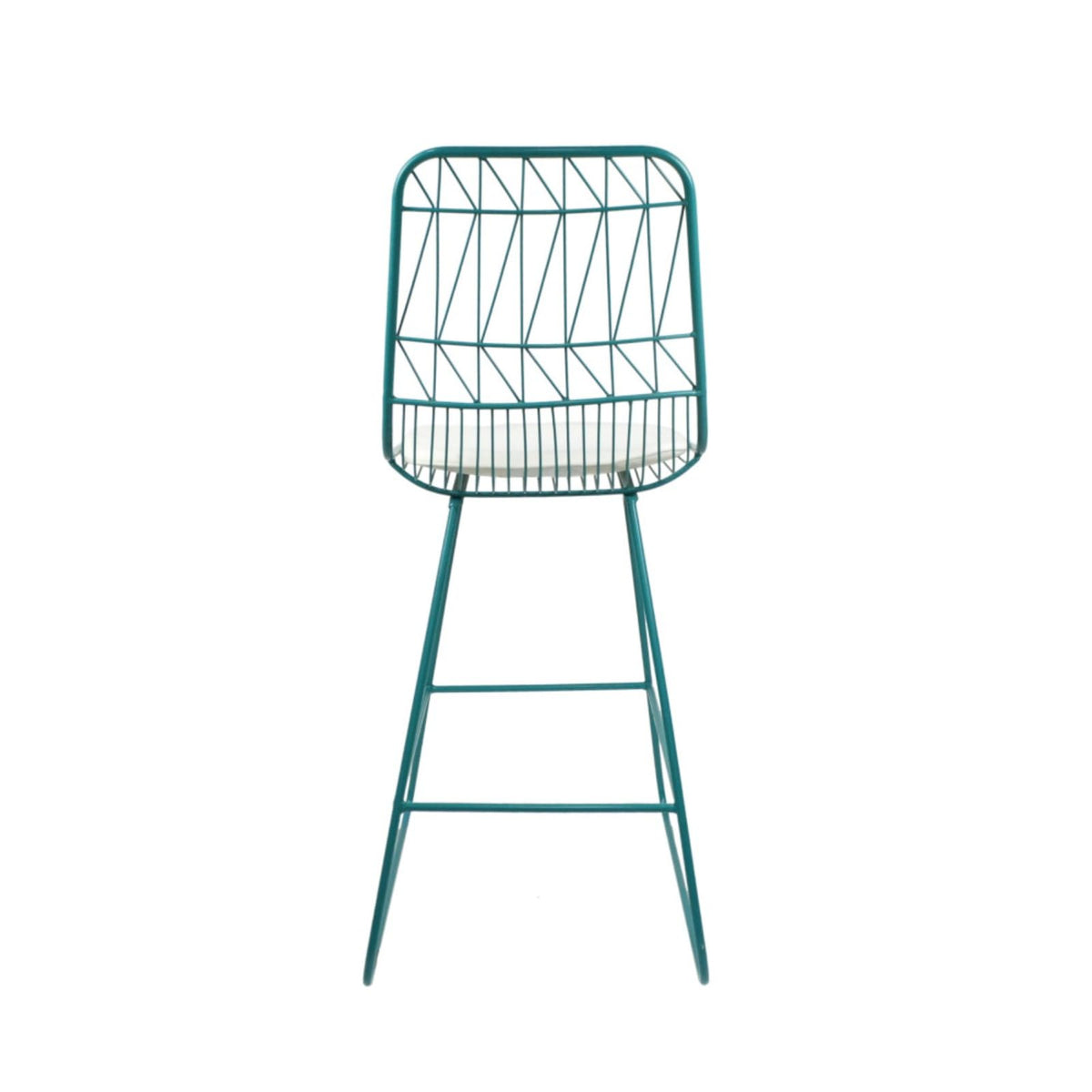 Teal Iron Patio Bar Stools with Cushion, Set of 2 G853981