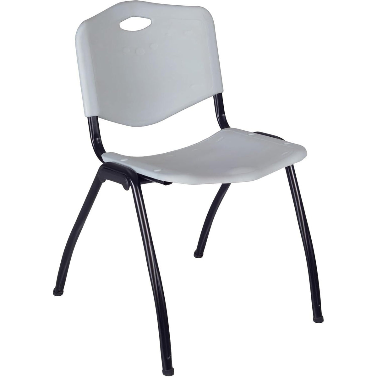 Round Breakroom Table Set with 4 Chairs Grey N236950