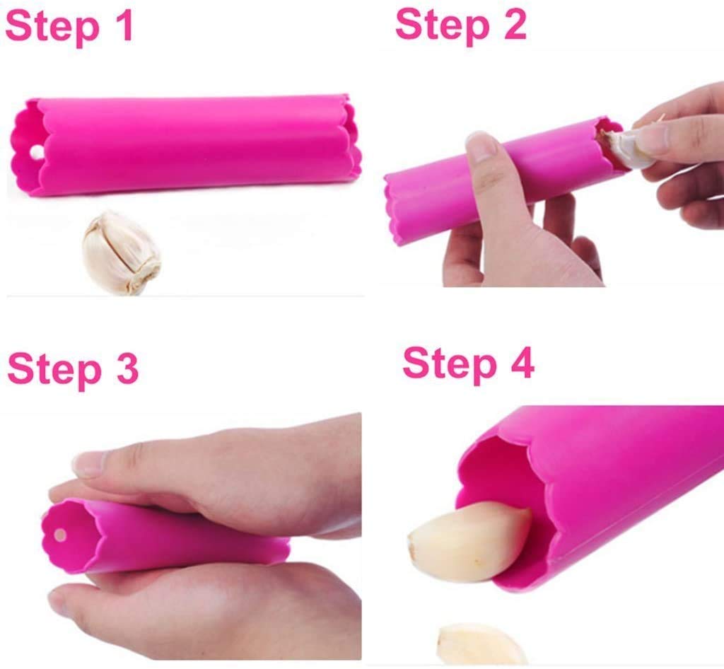 Stainless Steel Garlic Press with Silicone Peeler Y164