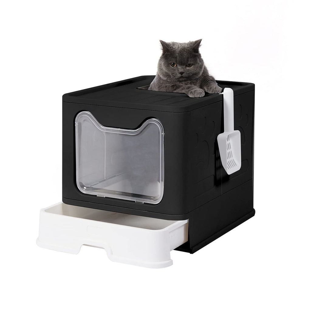 Foldable Large Cat Litter Box with Lid E746086