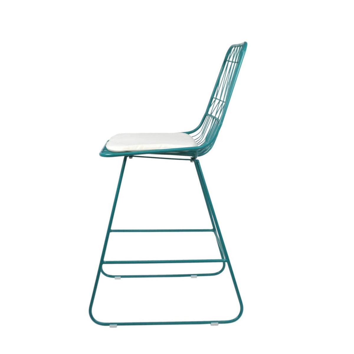 Teal Iron Patio Bar Stools with Cushion, Set of 2 G853981