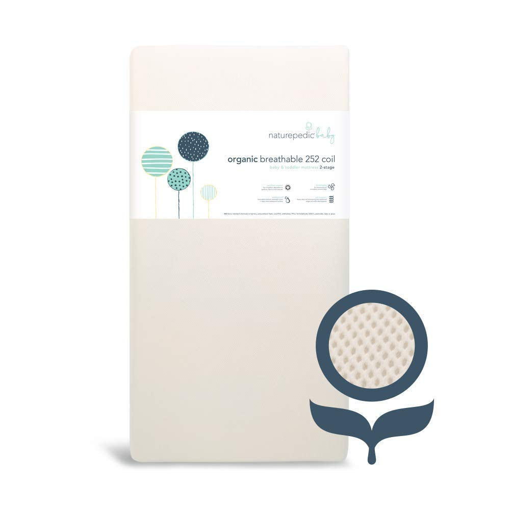 Organic 2-Stage 144 Coil Crib Mattress with Protector Pad D569580