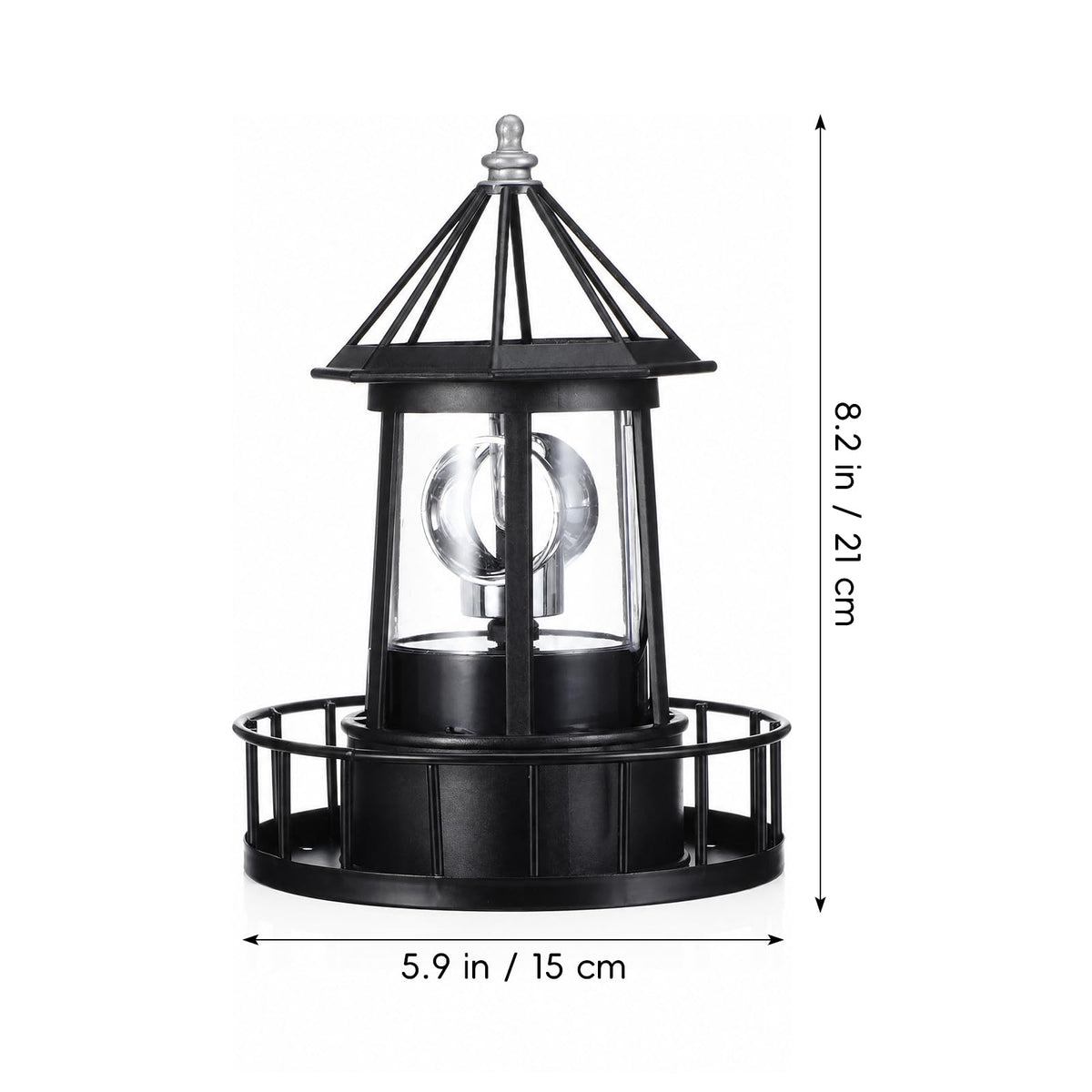Solar Lighthouse Rotating LED Light IP65 Waterproof Outdoor Lamp F1342