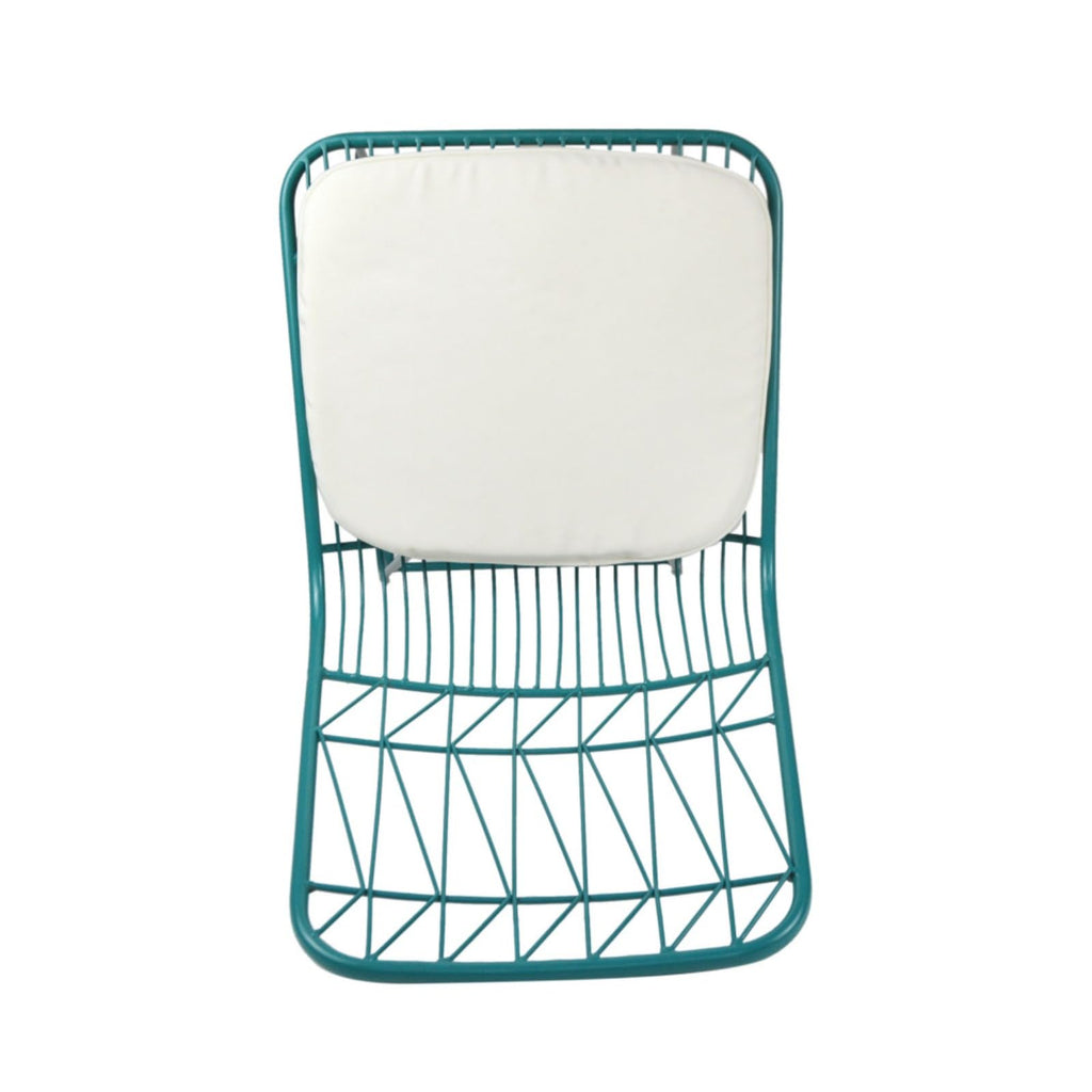 Teal Iron Patio Bar Stools with Cushion, Set of 2 G853981