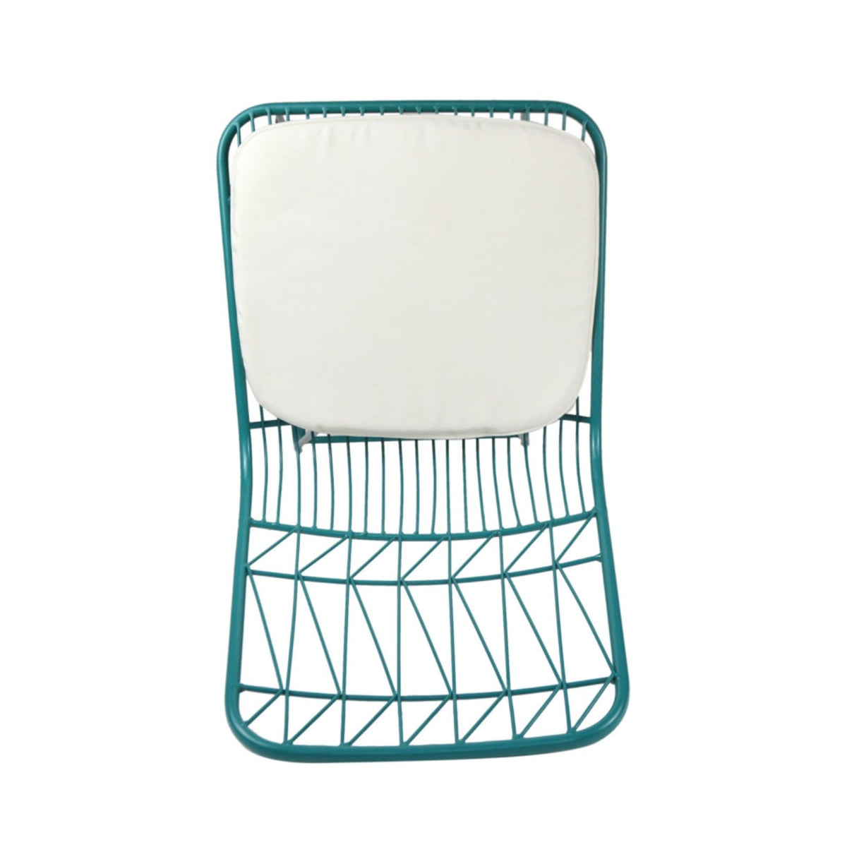 Teal Iron Patio Bar Stools with Cushion, Set of 2 G853981