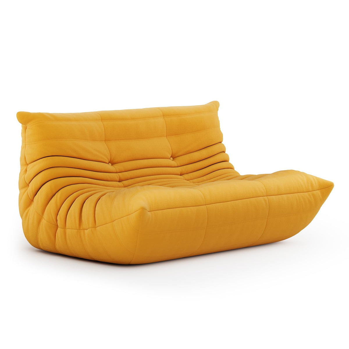 Yellow Suede Memory Foam Loveseat Bean Bag Chair W57170