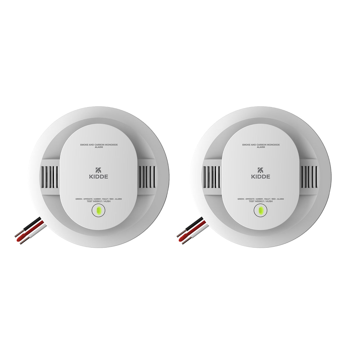 Hardwired Smoke & Carbon Monoxide Detector with Battery Backup, 2 Pack V2259
