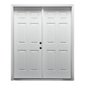 Primed Left Hand In-Swing 6-Panel Exterior Prehung Door D206