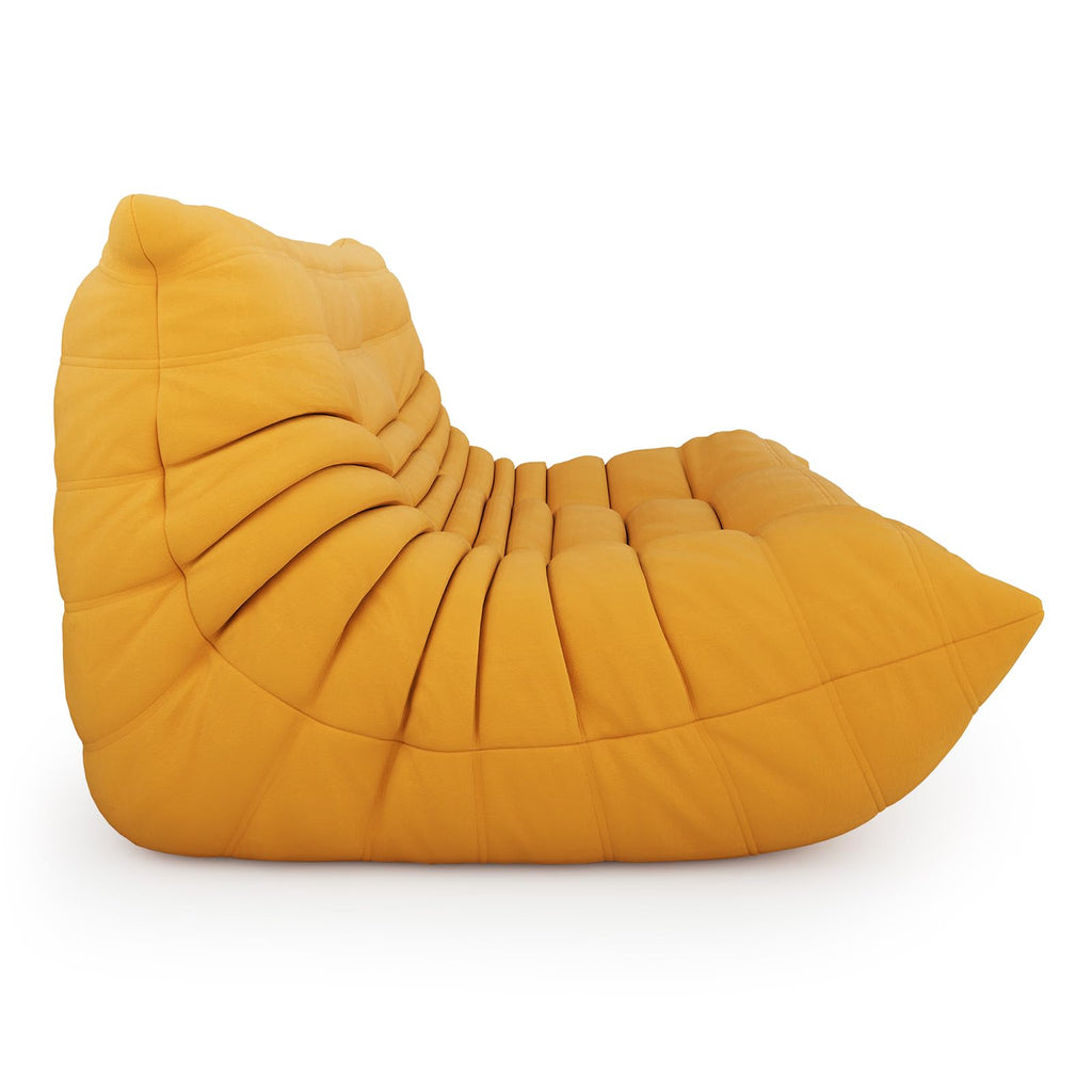 Yellow Suede Memory Foam Loveseat Bean Bag Chair W57170