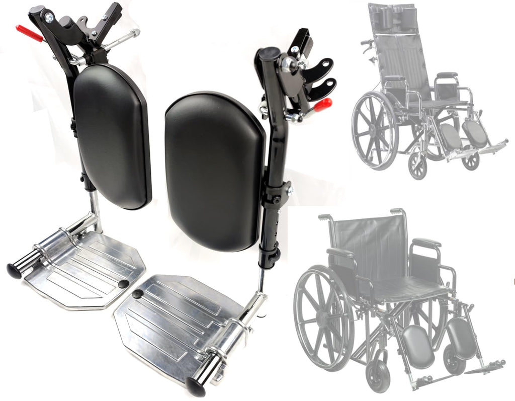Heavy Duty Wheelchair Elevating Leg Rest with Calf Pad, Black K931