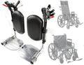 Heavy Duty Wheelchair Elevating Leg Rest with Calf Pad, Black K931
