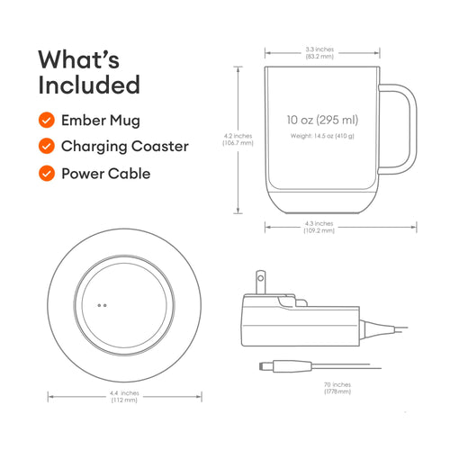 10 oz Temperature Control Smart Mug with Milk Frother I8080