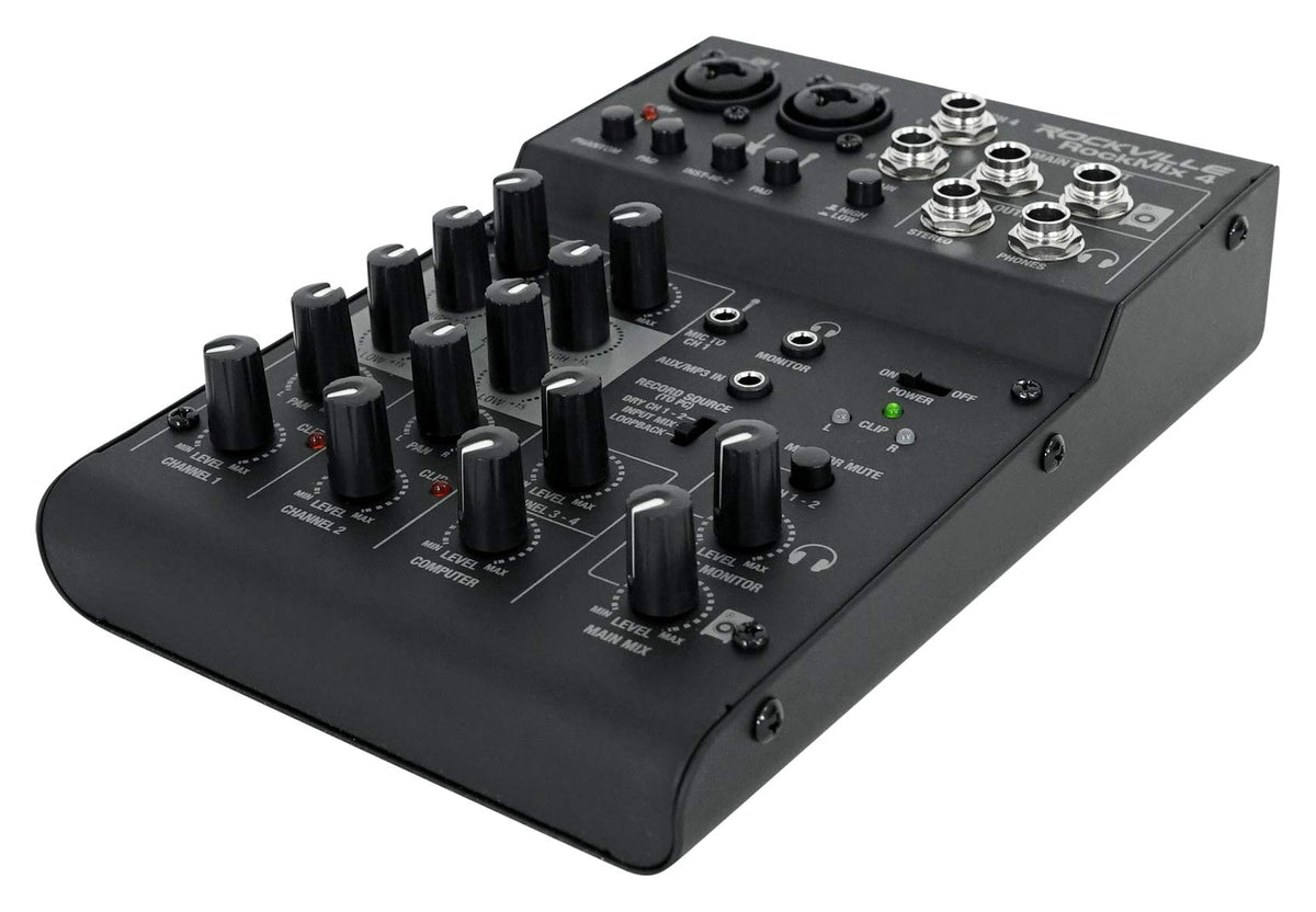 4-Channel Pro Recording Mixer with USB Interface A643014
