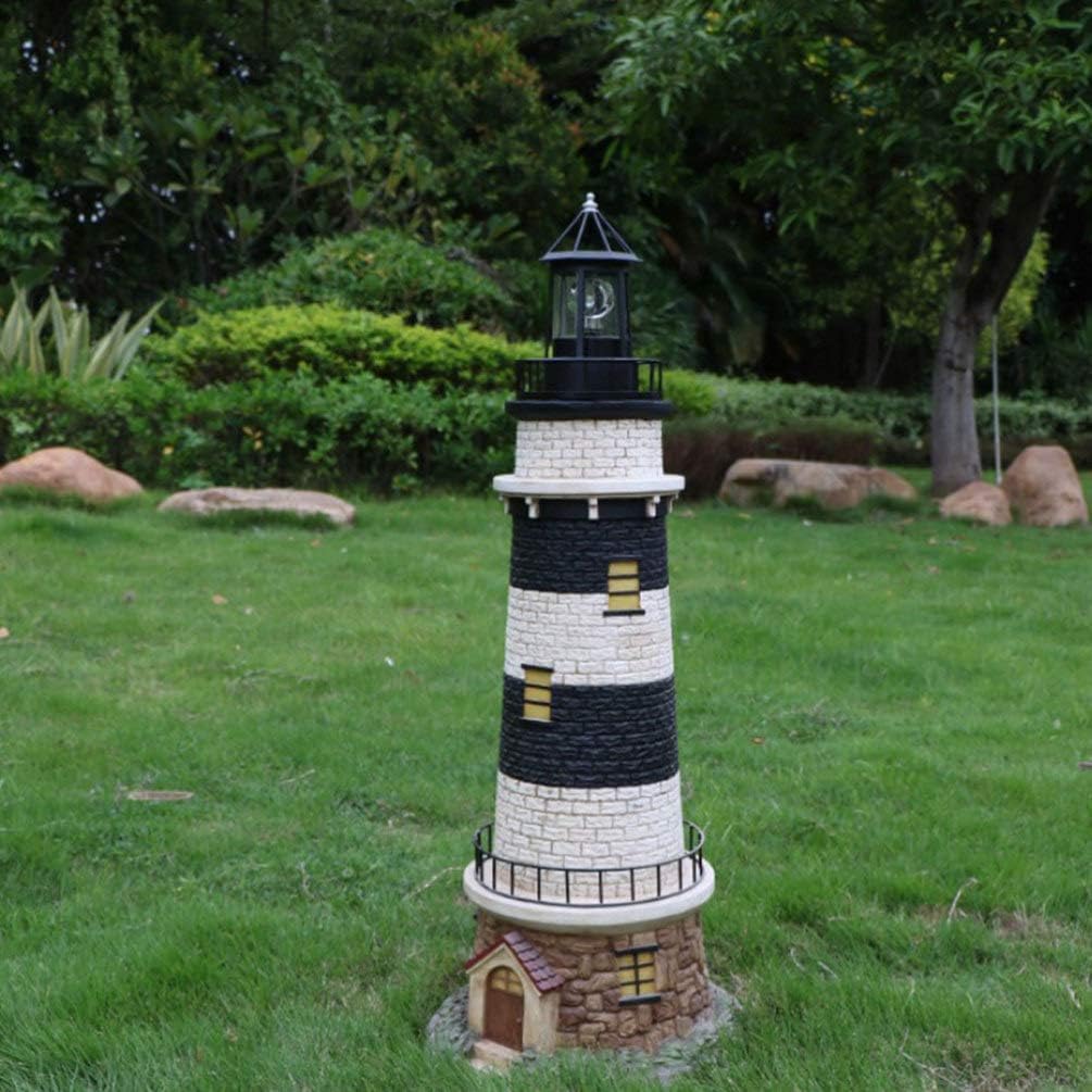 Solar Lighthouse Rotating LED Light IP65 Waterproof Outdoor Lamp F1342