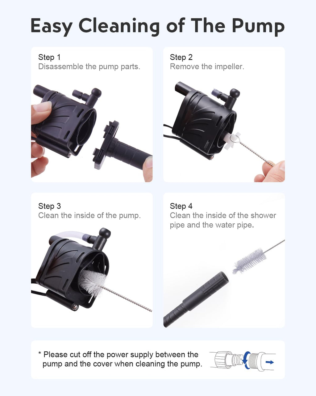 7-in-1 Fish Tank Cleaning Kit with Algae Scraper & Aquarium Brushes E596305
