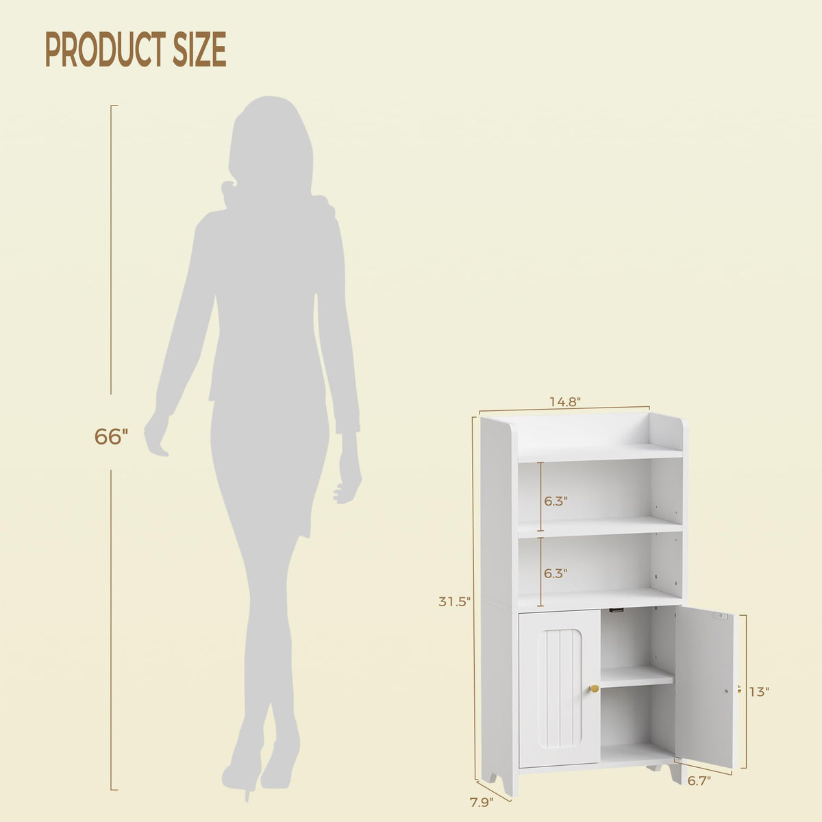 White 2 Door Bathroom Storage Cabinet X78239