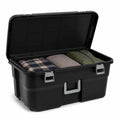 Rolling Storage Trunk with Wheels and Handle, 22 Gallon Black Bin T135