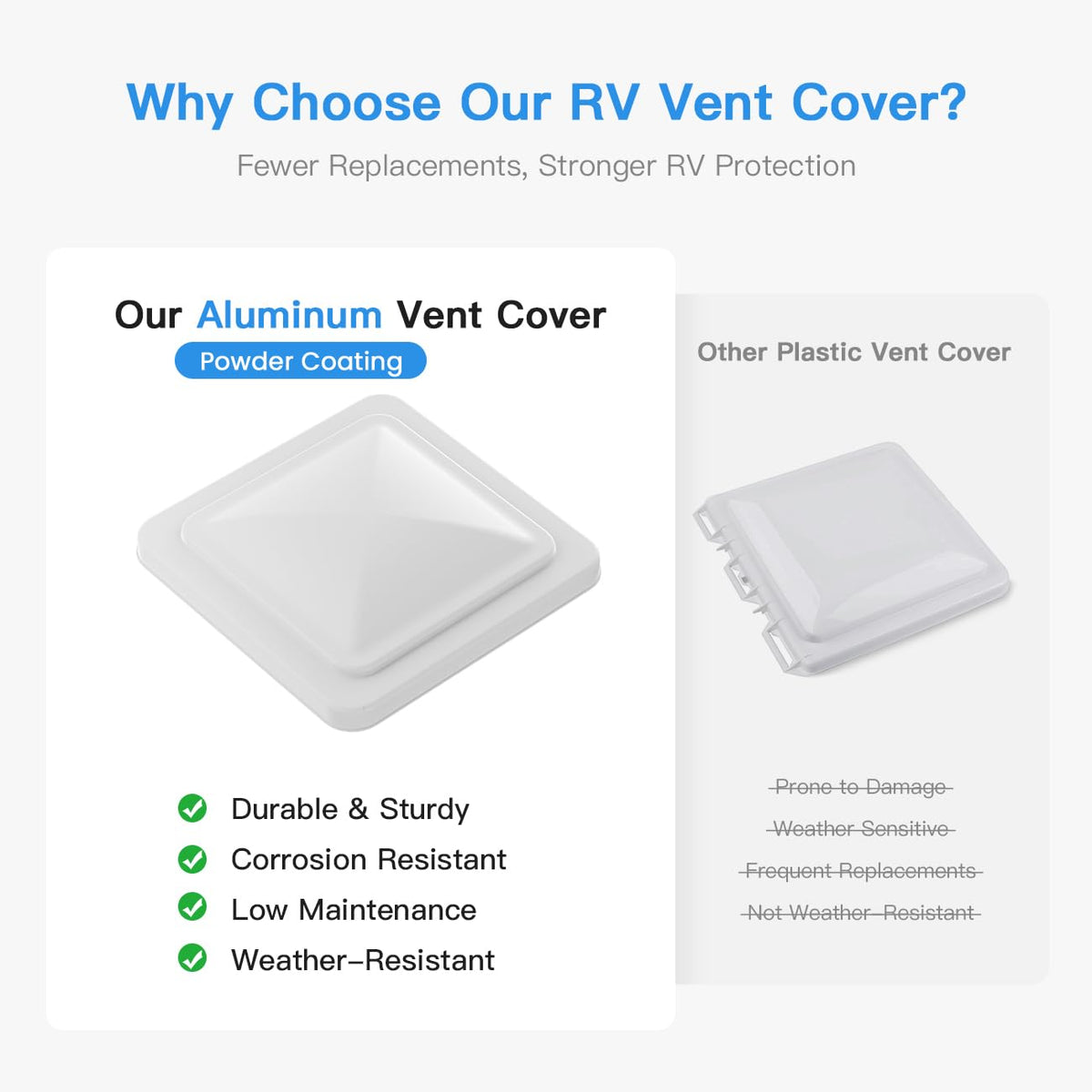 Aluminum RV Roof Vent Cover 14x14 In A516357