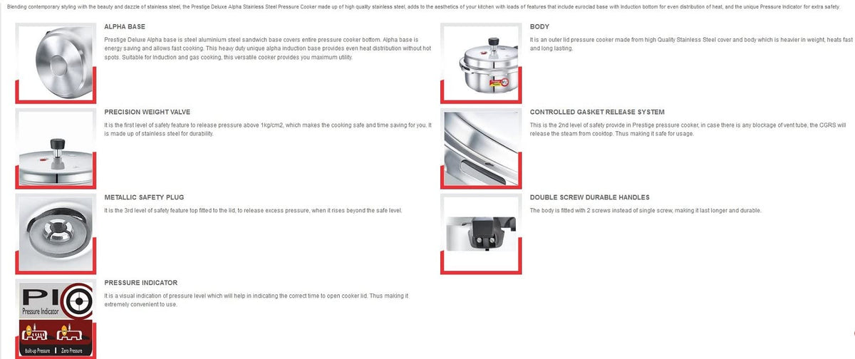 Stainless Steel Pressure Cooker, 2 Liters K8408