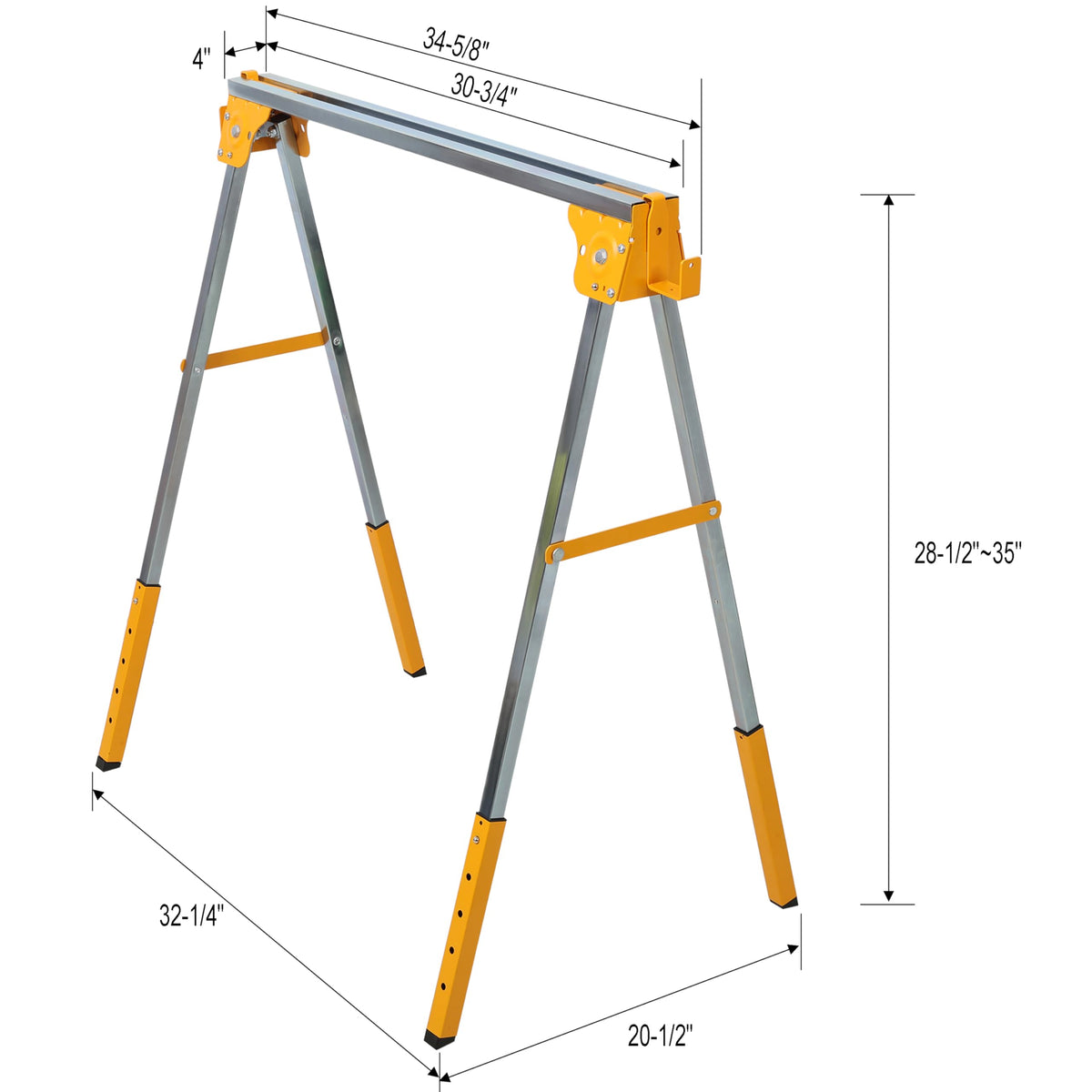 2 Pack Adjustable Folding Steel Sawhorses 1000LB R466574