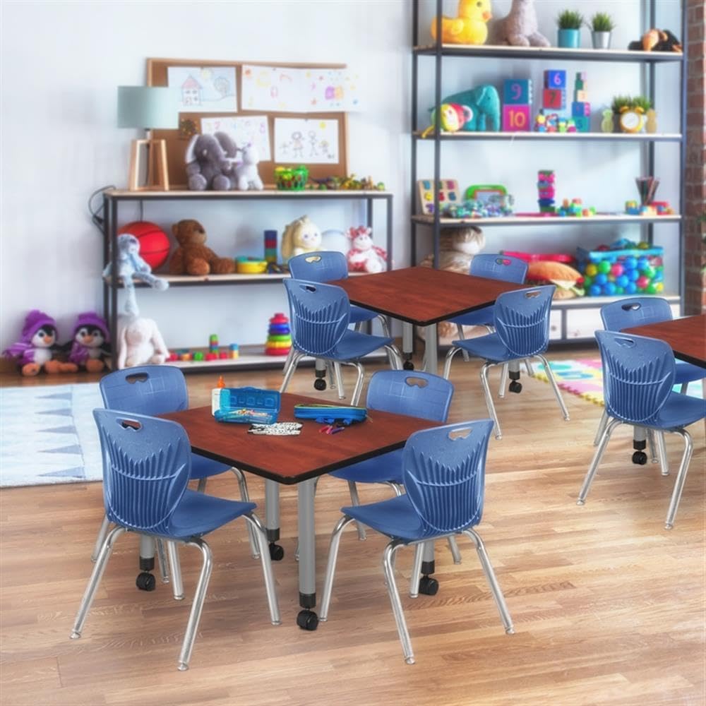 36" Square Mobile Table with 4 Stack Chairs F560