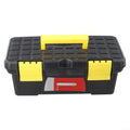 10 Inch Plastic Toolbox with Dual Layer Organization and Secure Latch, Black L567178