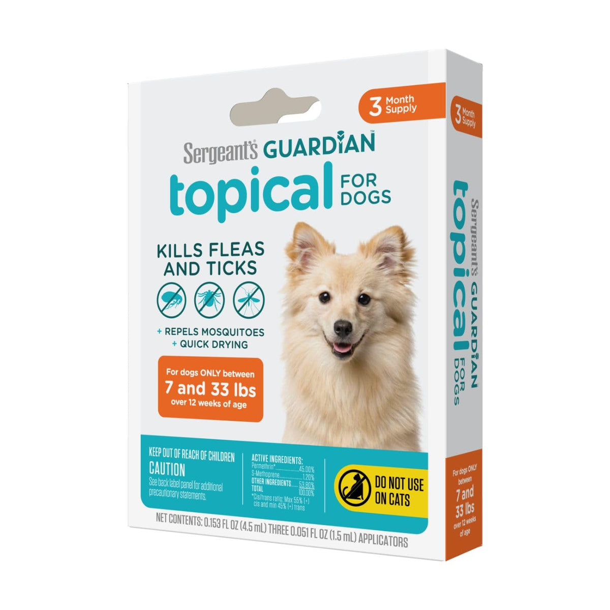 Flea & Tick Topical Dogs 7-33 lbs 3-Month X459