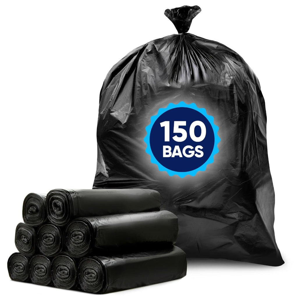 55-60 Gallon Heavy Duty Black Trash Bags 150 Bags T682065