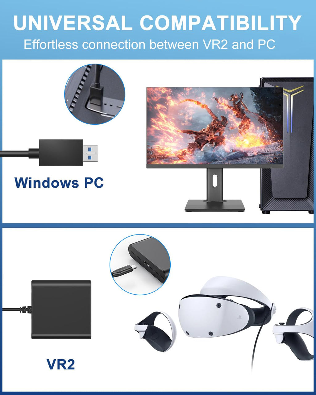 Adapter for VR2 with DP 1.4 Cable & 15W AC Power Supply P38569