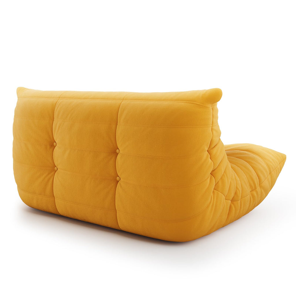 Yellow Suede Memory Foam Loveseat Bean Bag Chair W57170
