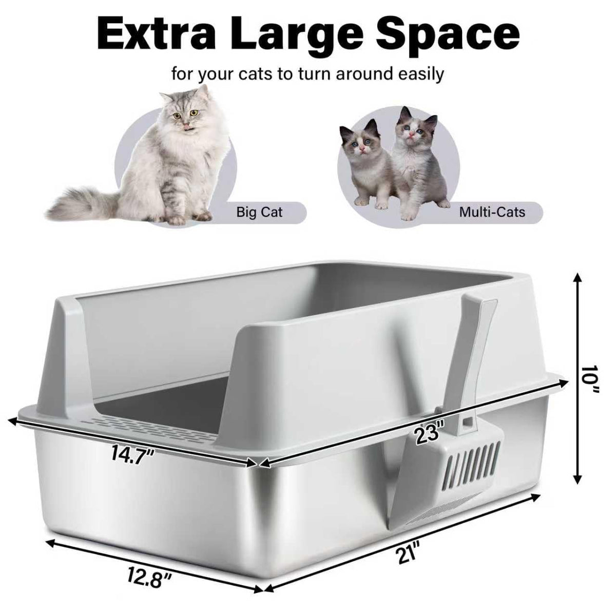 Stainless Steel XL Litter Box with Lid G296198