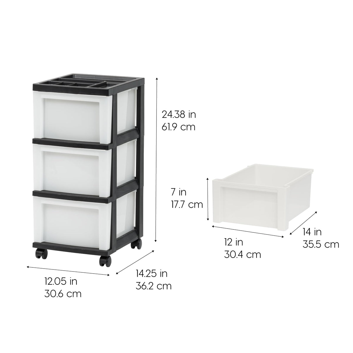 3 Drawer Rolling Storage Cart S929484