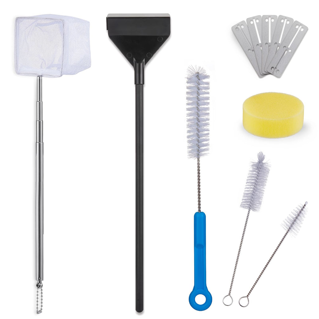 7-in-1 Fish Tank Cleaning Kit with Algae Scraper & Aquarium Brushes E596305