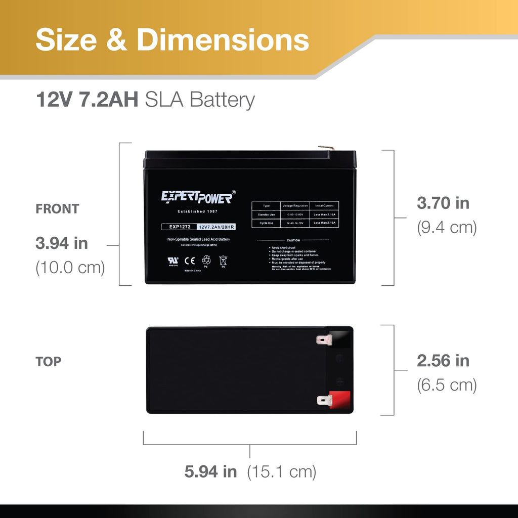 12V 7.2Ah SLA Battery with F2 Terminals A4904