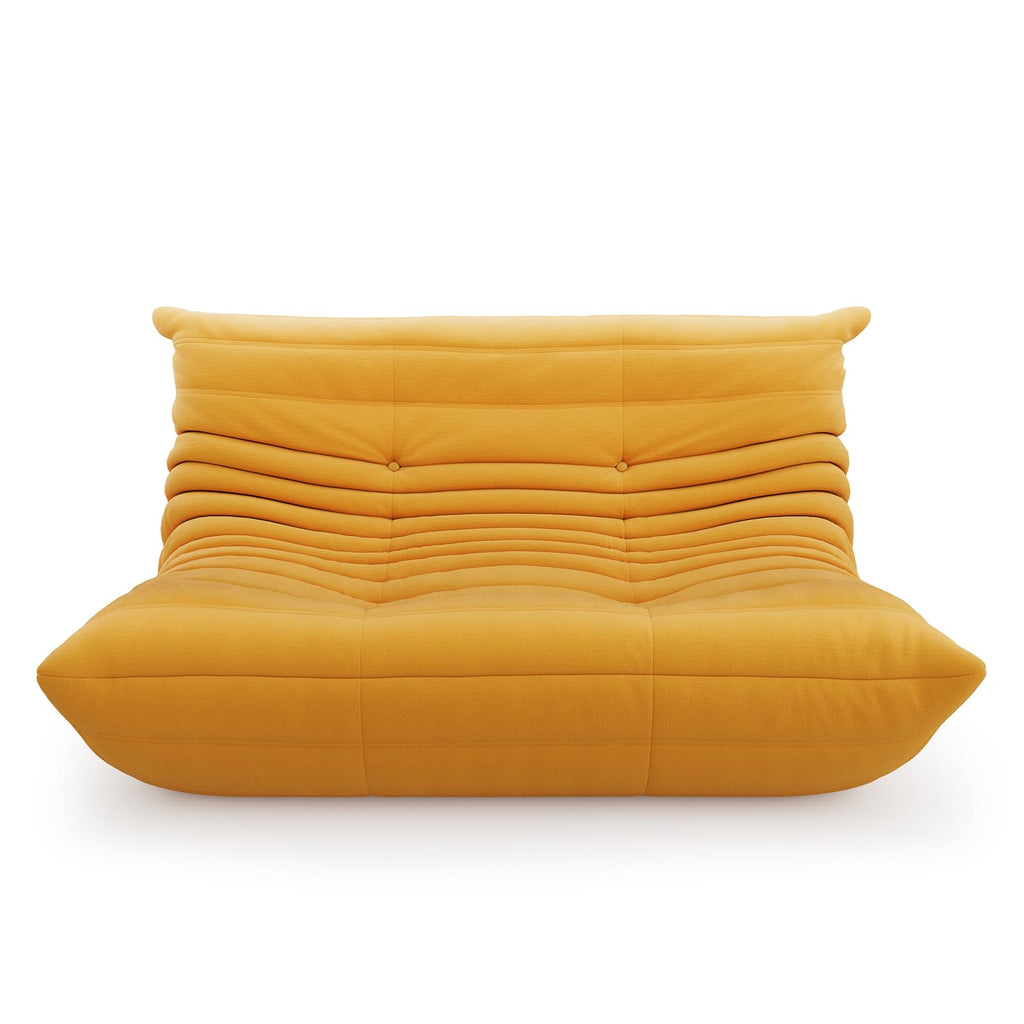 Yellow Suede Memory Foam Loveseat Bean Bag Chair W57170