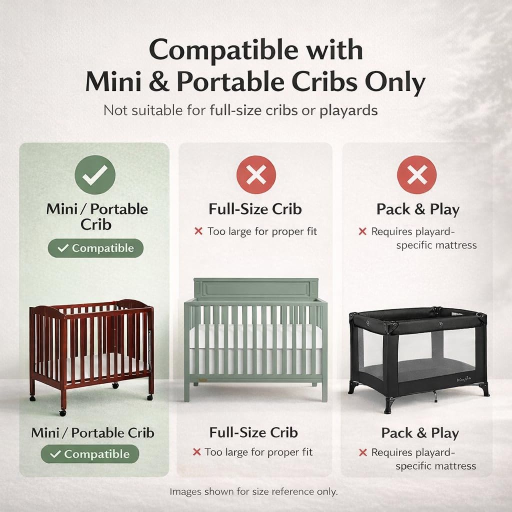3” Two-Sided Fiber Portable Mini Crib Mattress U1357