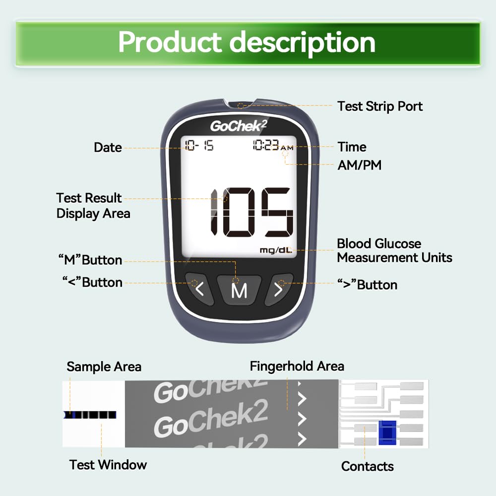 Blood Glucose Monitor Kit 100 Strips & Lancets Y552091