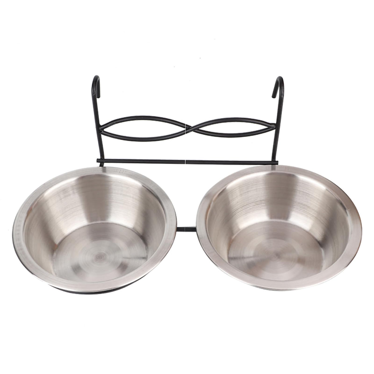 Stainless Steel Hanging Pet Bowls, 2 Bowls 1 Hook F261