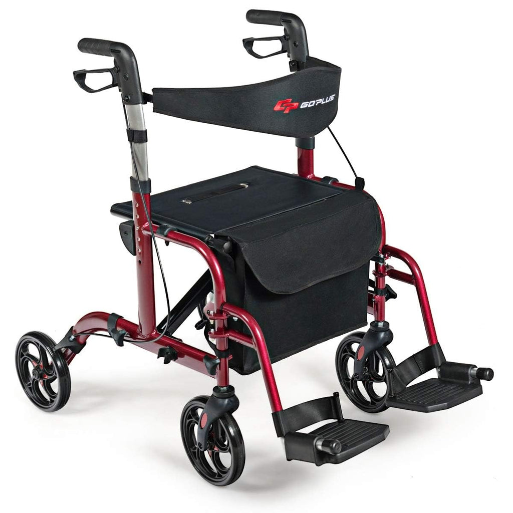 2 in 1 Folding Rollator Walker with Seat S70332