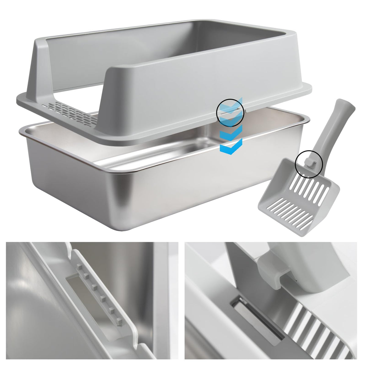 Stainless Steel XL Litter Box with Lid G296198