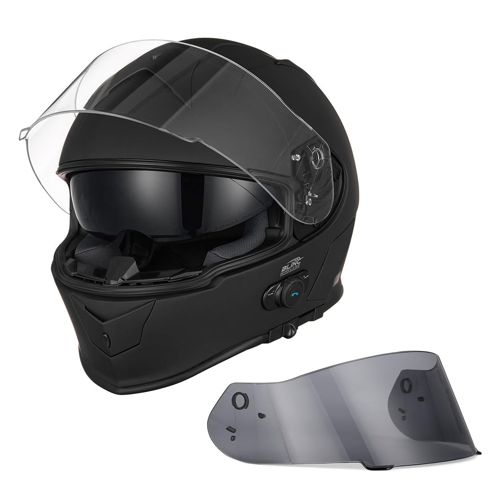 Bluetooth Integrated Full Face Motorcycle Helmet with Dual Visor V20447