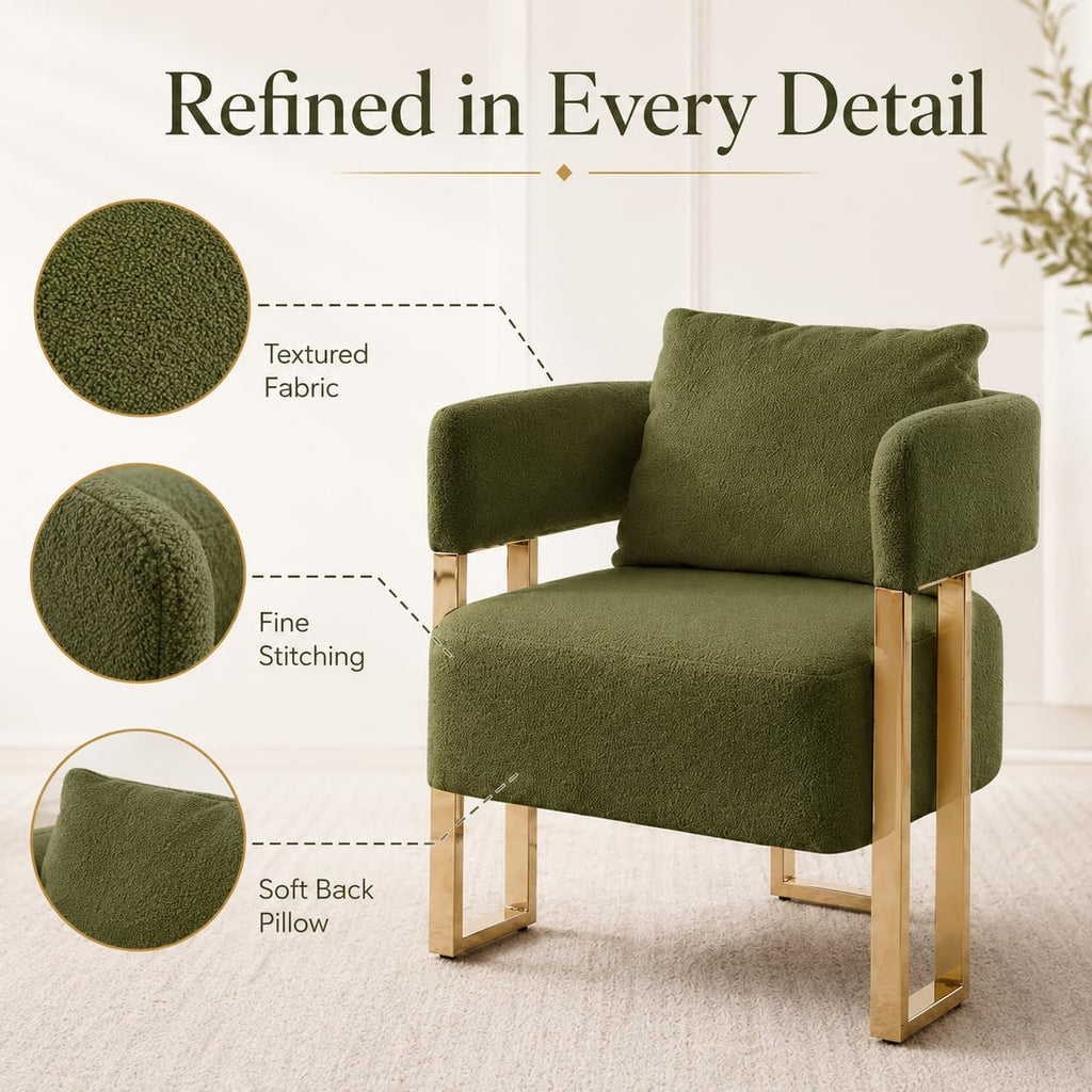 Green Teddy Accent Chair Set of 2 Upholstered Arm Chair R591610