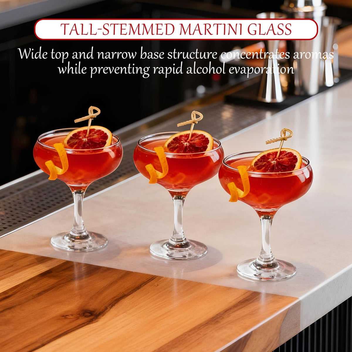Clear 5.07 oz Stemmed Cocktail Glasses Set of 6 M285130