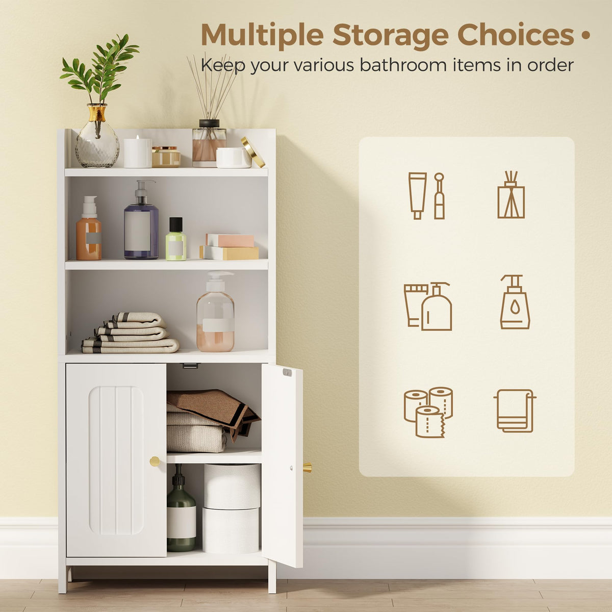 White 2 Door Bathroom Storage Cabinet X78239