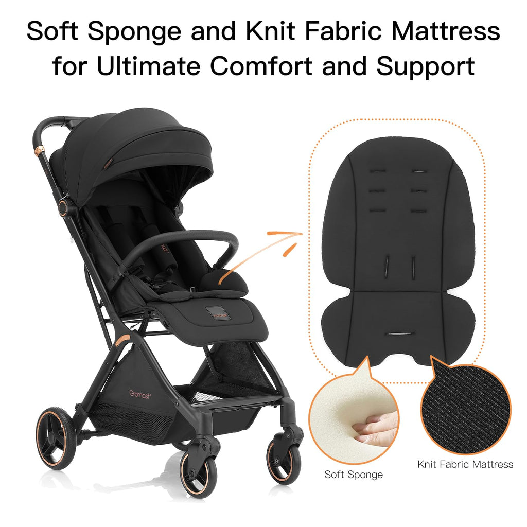 Gravity Folding Baby Stroller with Canopy & Cup Holder, Black C40556