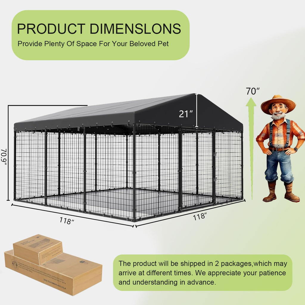 10 x 10 x 6 FT Outdoor Dog Kennel L651411