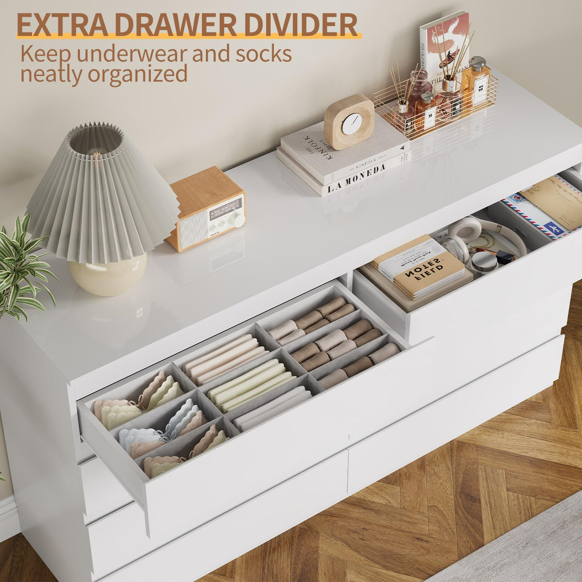 White 8 Drawer Wood Dresser C82528